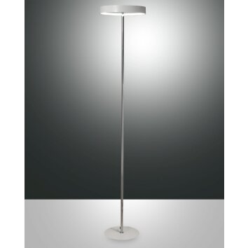 Fabas Luce Double Lampa Stojąca LED Chrom, Biały, 1-punktowy