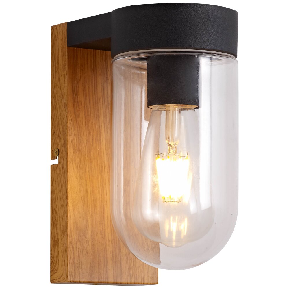 Brilliant Cabar Lampa ścienna Ciemne drewno, Czarny, 1-punktowy main product photo