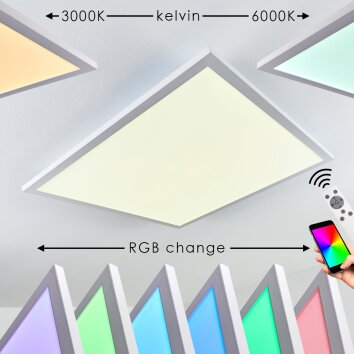 Salmi Lampa Sufitowa LED Biały, 1-punktowy, Zdalne sterowanie, Zmieniacz kolorów