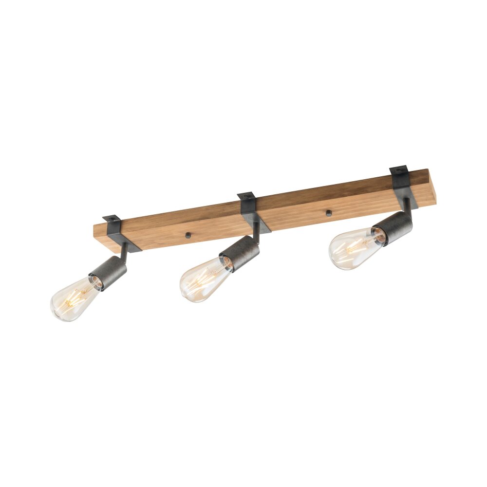 Leuchten-Direkt SLAT Lampa Sufitowa Brązowy, Ciemne drewno, 3-punktowe main product photo