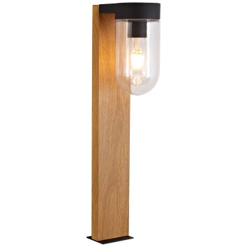 Brilliant Cabar Lampa na cokół Ciemne drewno, Czarny, 1-punktowy