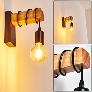 Barbengo Lampa ścienna brązowy, czarny, 1-punktowy