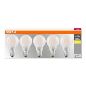 Osram LED E27 7 Watt 2700 Kelvin 806 Lumen zestaw pięciu