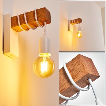 Barbengo Lampa ścienna brązowy, biały, 1-punktowy