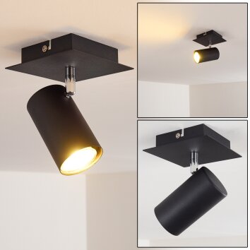 Lampa Sufitowa Zuoz Czarny, 1-punktowy