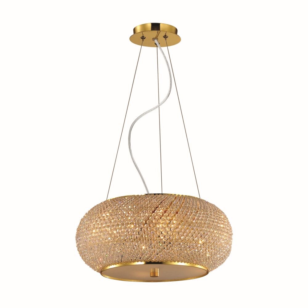 Ideal Lux PASHA Lampa Wisząca Złoty, Kryształowa, 6-punktowe main product photo