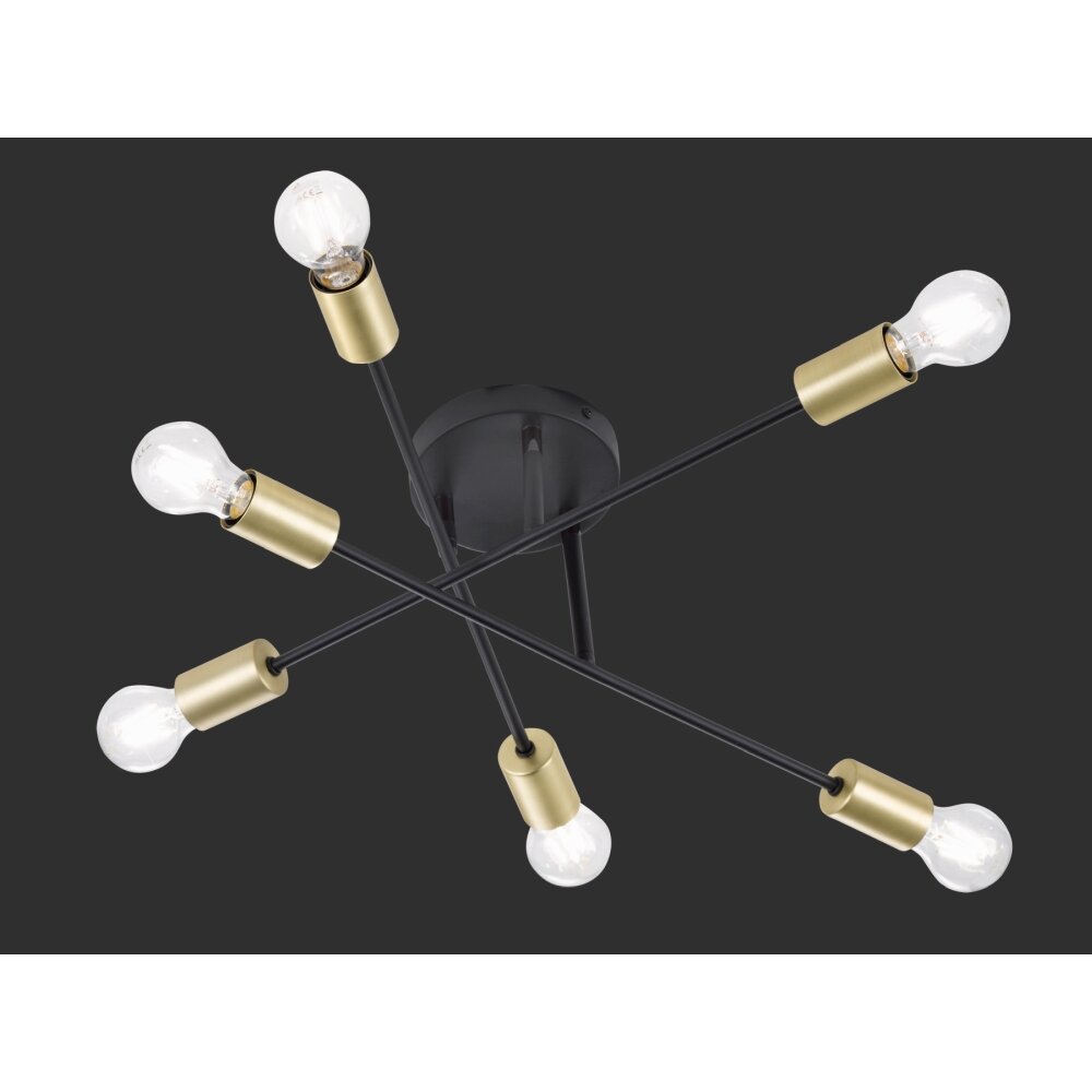 Trio CROSS Lampa Sufitowa Czarny, 6-punktowe main product photo