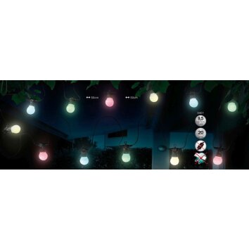 Globo NIRVANA oświetlenie zewnętrzne LED Czarny, 20-punktowe