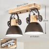 Lampa Sufitowa Orny Antracytowy, Jasne drewno, 2-punktowe