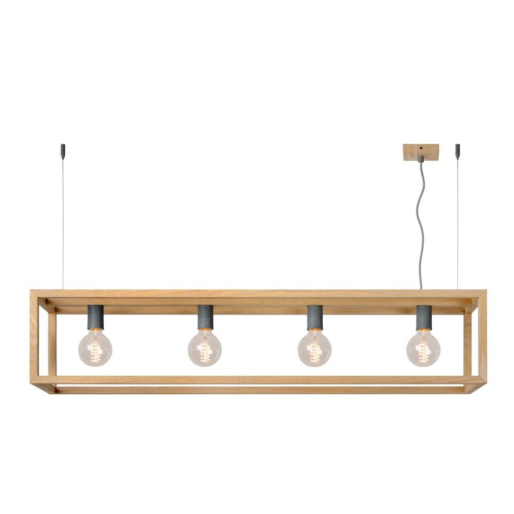 Lucide ORIS Lampa wisząca Ciemne drewno, 4-punktowe main product photo