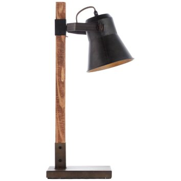 Lampa stołowa Brilliant Plow Ciemne drewno, Czarny, 1-punktowy