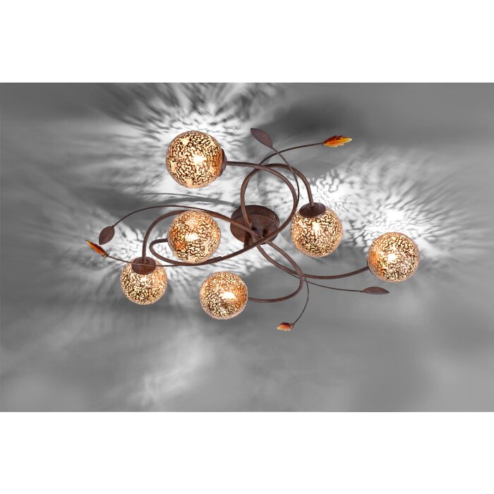 Paul Neuhaus GRETA Lampa Sufitowa Rdzawy, 6-punktowe Paul Neuhaus GRETA Lampa Sufitowa Rdzawy, 6-punktowe