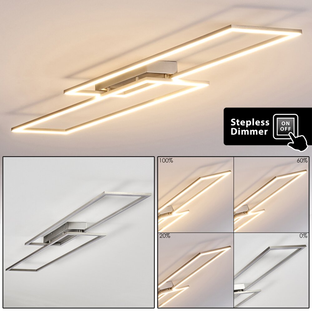 Veyrier Lampa Sufitowa LED Stal szczotkowana, 2-punktowe main product photo