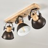 Lampa Sufitowa Orny Antracytowy, Jasne drewno, 3-punktowe