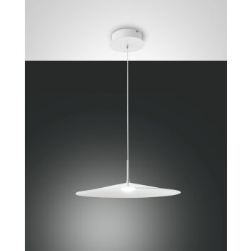 Fabas Luce Kasa Lampa Wisząca LED Biały, 1-punktowy