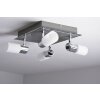 Trio 8214 lampa sufitowa LED Aluminium, Chrom, Stal nierdzewna, 4-punktowe