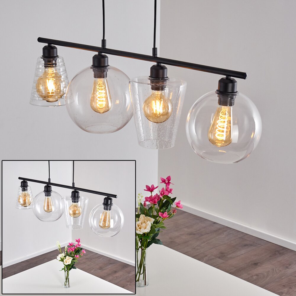 Baudette Lampa Wisząca Czarny, 4-punktowe main product photo
