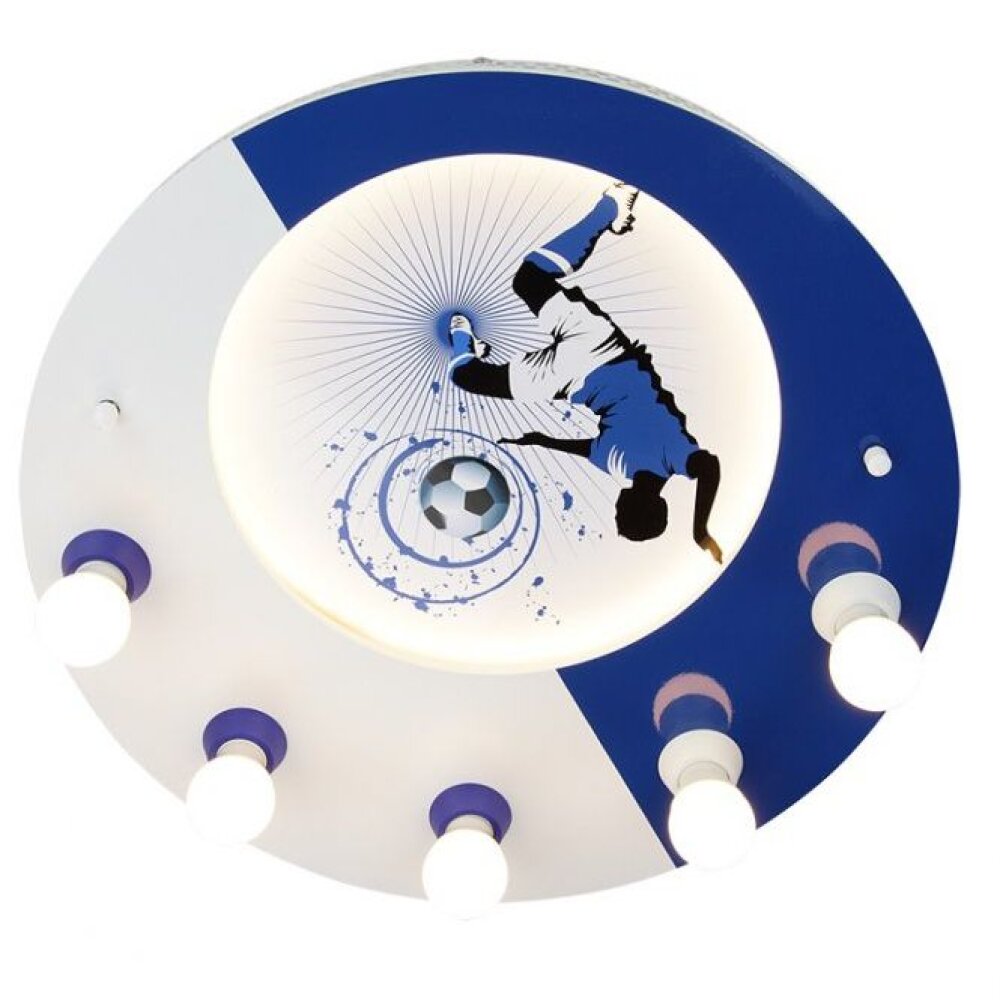 Elobra SOCCER Lampa Sufitowa Niebeieski, Biały, 5-punktowe main product photo