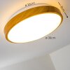 Sora Wood Lampa sufitowa LED Jasne drewno, Biały, 1-punktowy