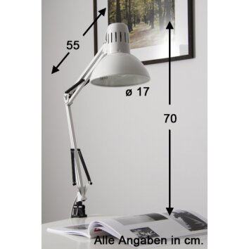 Brilliant Hobby lampa z klipsem Biały, 1-punktowy