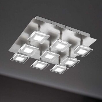 Wofi Cholet Lampa Sufitowa LED Nikiel matowy, 9-punktowe