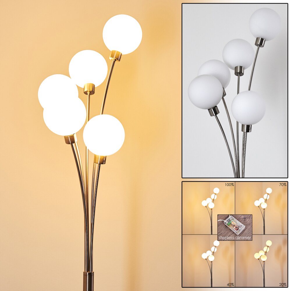 Bernardo lampa stojąca Nikiel matowy, 5-punktowe main product photo