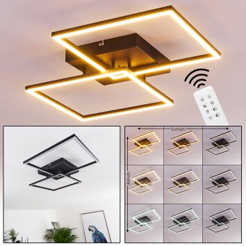 Cheka Lampa Sufitowa LED Czarny, 2-punktowe, Zdalne sterowanie