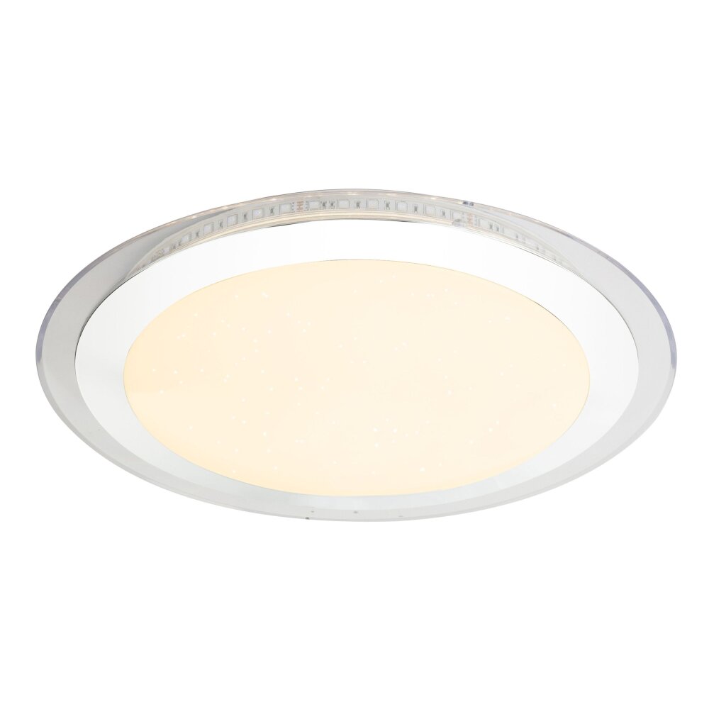 Globo NICOLE II Lampa Sufitowa LED Chrom, 1-punktowy, Zdalne sterowanie, Zmieniacz kolorów main product photo