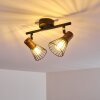 Errested Lampa Sufitowa Ciemne drewno, Czarny, 2-punktowe