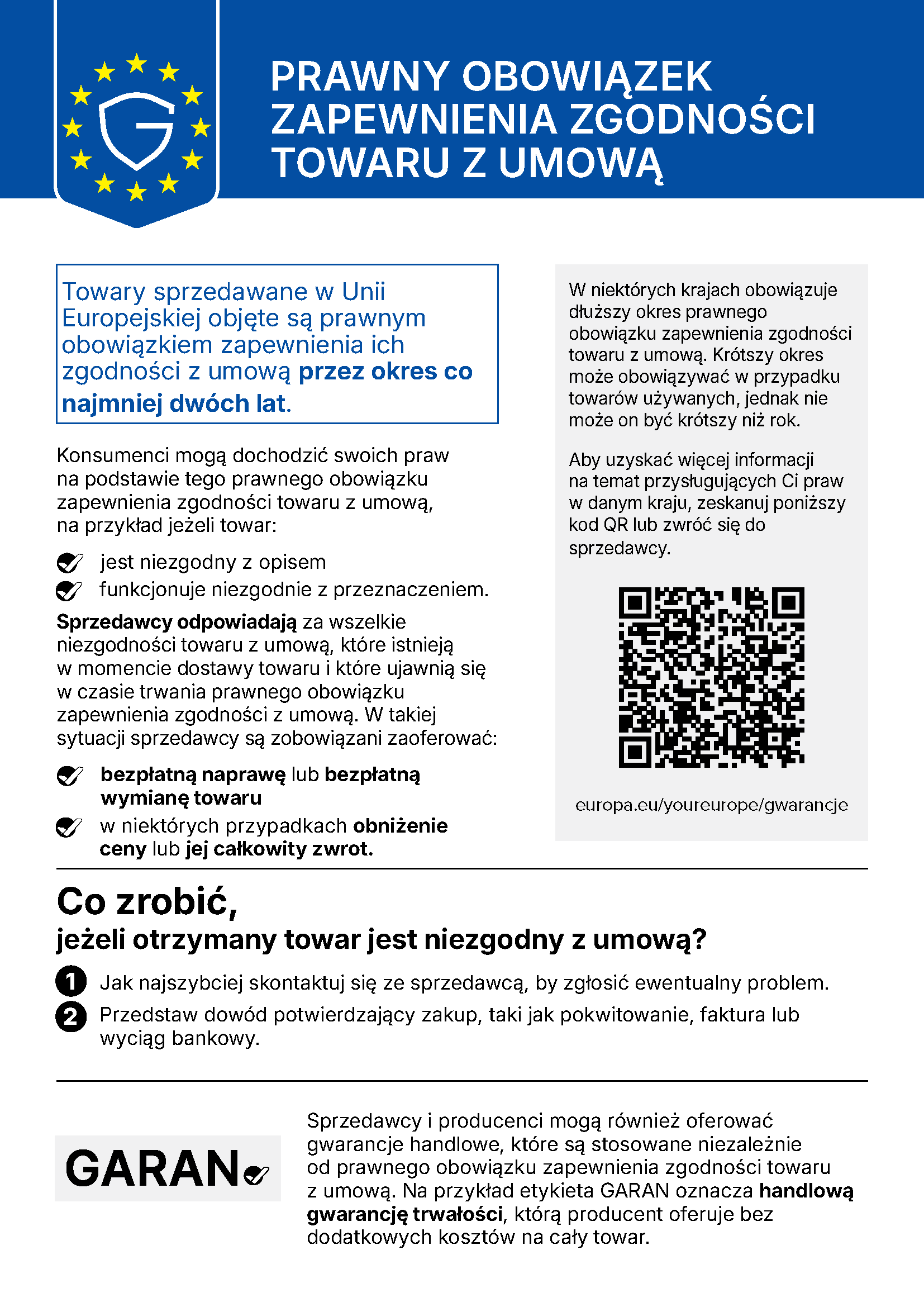 EU legal guarantee notice